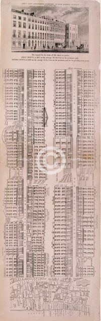Plan of New Bridge Street, London, c1838. Artist: Anon