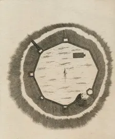 Plan of Oxford Castle 1786. Artist: Thornton