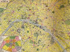 Plan of Paris - Central District of the City of Light c1930s