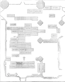 Plan of Poets Corner, Westminster Abbey, 1870. Creator: Unknown