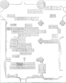Plan of Poets Corner, Westminster Abbey, 1870. Creator: Unknown