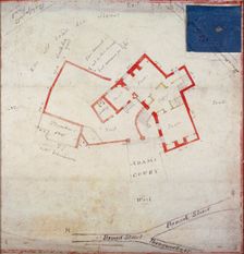 Plan of premises in Adams Court off Old Broad Street, London, c1800. Artist: Anon
