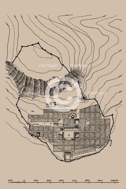 Plan of Priene. From: "Griechische Städteanlagen" by Armin von Gerkan, 1924. Creator: Anonymous master.