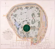 Plan of Regent's Park, London, c1822. Artist: Anon