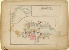 Plan of Sevastopol with its roadstead & fortifications, c. 1858. Artist: Anonymous master