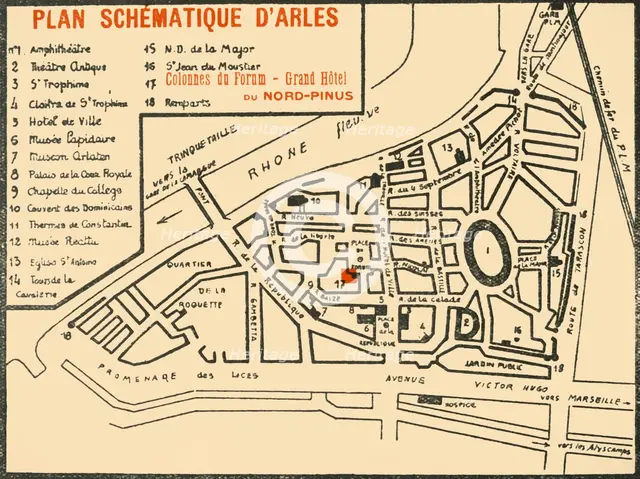 'Plan Schematique D'Arles', c1920s. Creator: E Laget.