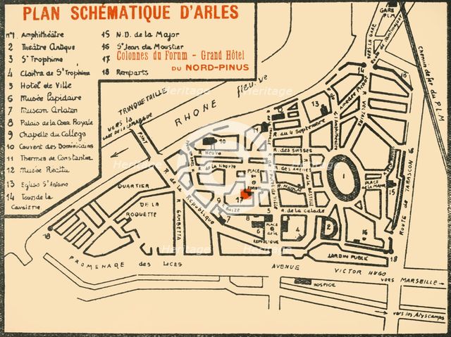 'Plan Schematique D'Arles', c1920s. Creator: E Laget.