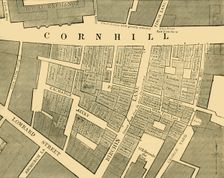 Plan showing the Extent of the Great Fire in Cornhill in 1748 (c1872). Creator: Unknown