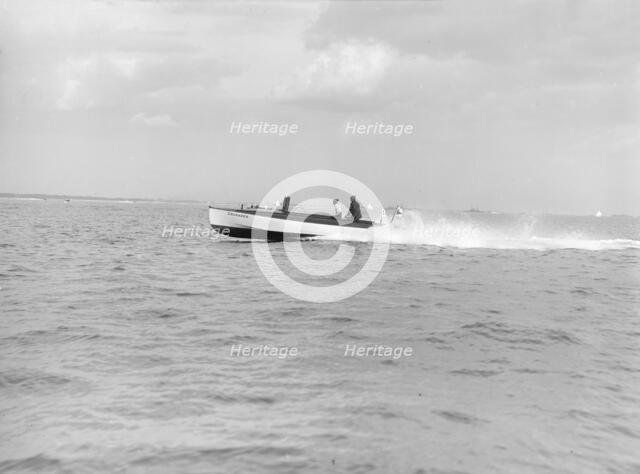 Planning motor boat 'Crusader', 1914. Creator: Kirk & Sons of Cowes.