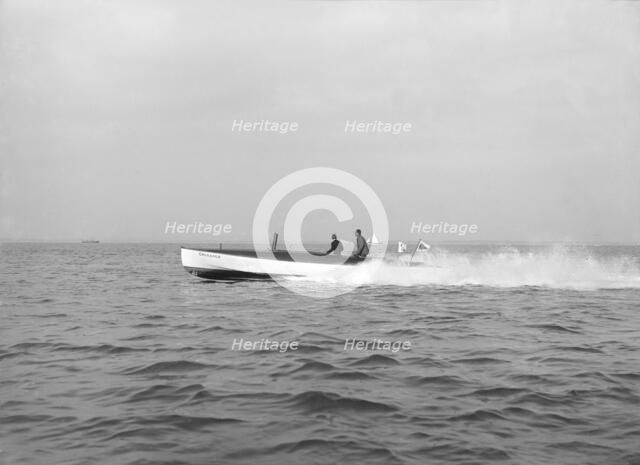 Planning motor boat 'Crusader', 1914. Creator: Kirk & Sons of Cowes.