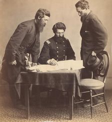 Planning the Capture of Booth, 1865. Creator: Alexander Gardner