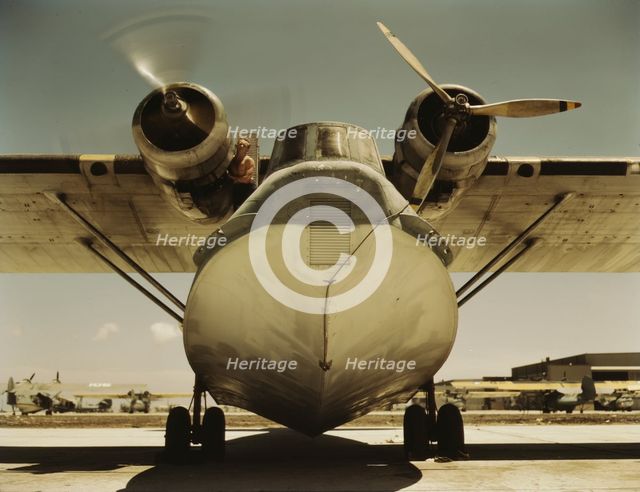 Plane at the Naval Air Base, Corpus Christi, Texas, 1942. Creator: Howard Hollem.