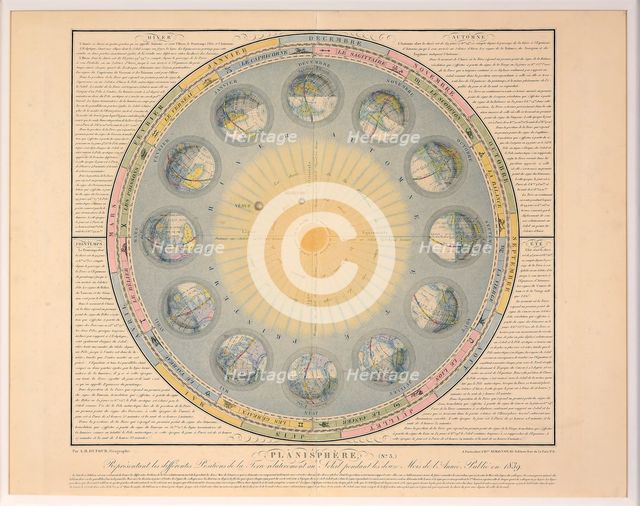 Planisphere (no. 3), pub. 1839. Creator: Auguste-Henri Dufour (1795-1865).