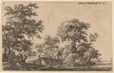 Planks Attached to Four Trees. Creator: Anthonie Waterloo