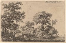 Planks Attached to Four Trees. Creator: Anthonie Waterloo