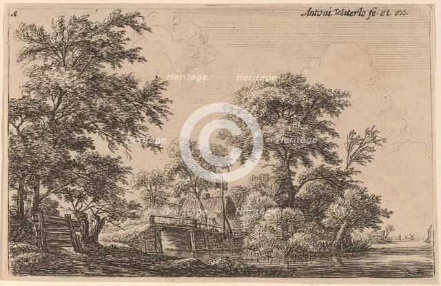 Planks Attached to Four Trees. Creator: Anthonie Waterloo.
