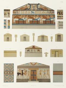Plans, coupes et détails de tombeaux étrusques et autres, 1846. Creator: Franz Kellerhoven
