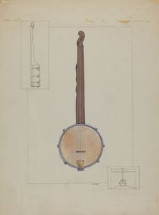 Plantation Banjo, c. 1937. Creator: Floyd R. Sharp