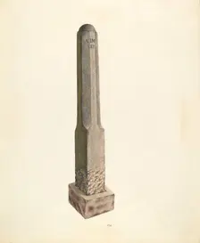 Plantation Boundary Marker, c. 1938. Creator: Joseph L. Boyd