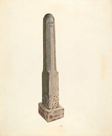 Plantation Boundary Marker, c. 1938. Creator: Joseph L. Boyd