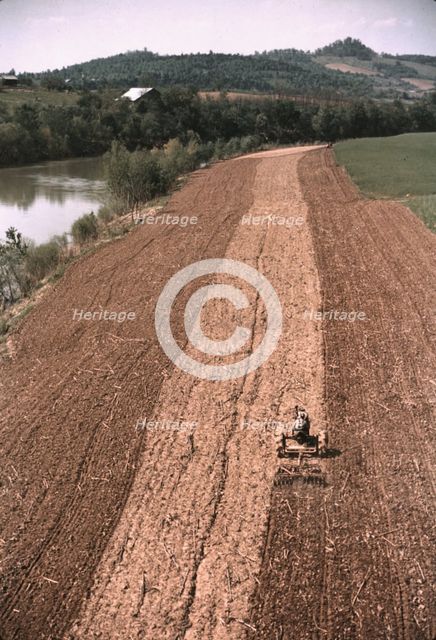 Planting corn along a river in Tennessee, 1940. Creator: Marion Post Wolcott.