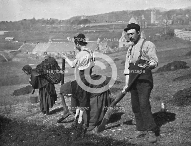 Planting potatoes in Skye, Scotland, 1912. Creator: GW Wilson and Company.
