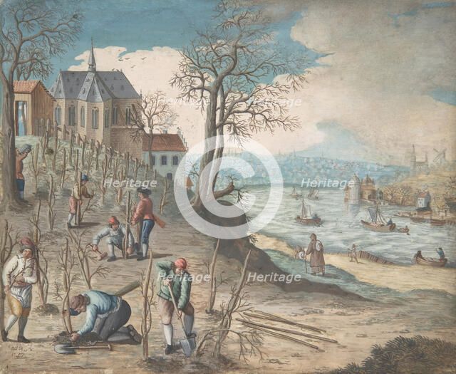 Planting Trees, 18th century. Creator: Anon.