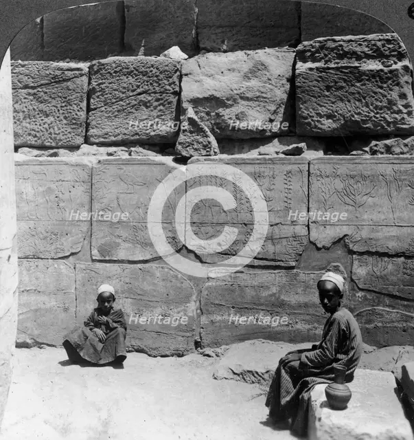 'Plants and animals brought from Syria by the Pharaohs, temple of Karnak, Egypt', 1905.Artist: Underwood & Underwood