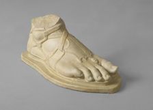 Plaster Cast of Male Right Foot Wearing a Sandal, c1880s. Creator: D Brucciani & Co