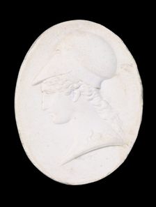 Plaster cast of Minerva from Tassie replica of the Seal of the Athenaeum [Club], 1825. Creator: William Wyon