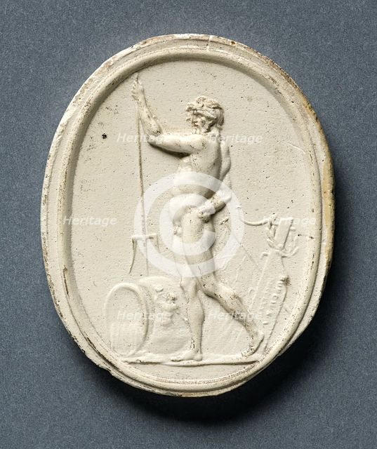 Plaster cast of a gem depicting the Roman god Neptune, (1771?). Creator: Edward Burch.
