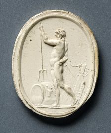 Plaster cast of a gem depicting the Roman god Neptune, (1771?). Creator: Edward Burch
