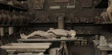 Plaster cast of human remains, Pompeii, Italy, 2009. Creator: LTL