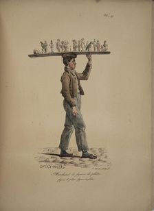 Plaster figure seller. From the Series "Cris de Paris" (The Cries of Paris), 1815. Creator: Vernet, Carle (1758-1836)