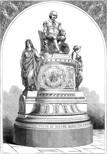 Plaster Monument of Shakspeare, modelled by the late J. E. Thomas, 1862. Creator: Robert Dudley.