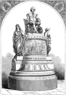 Plaster Monument of Shakspeare, modelled by the late J. E. Thomas, 1862. Creator: Robert Dudley
