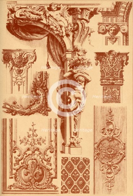 Plaster ornaments, France, 17th and 18th centuries, (1898). Creator: Unknown.