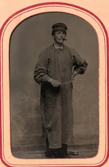 Plasterer Smoking a Cigar, Trowel in Hand, 1860s-70s. Creator: Unknown