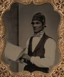 Plasterer with Hawk and Trowel, 1860s-70s. Creator: Unknown