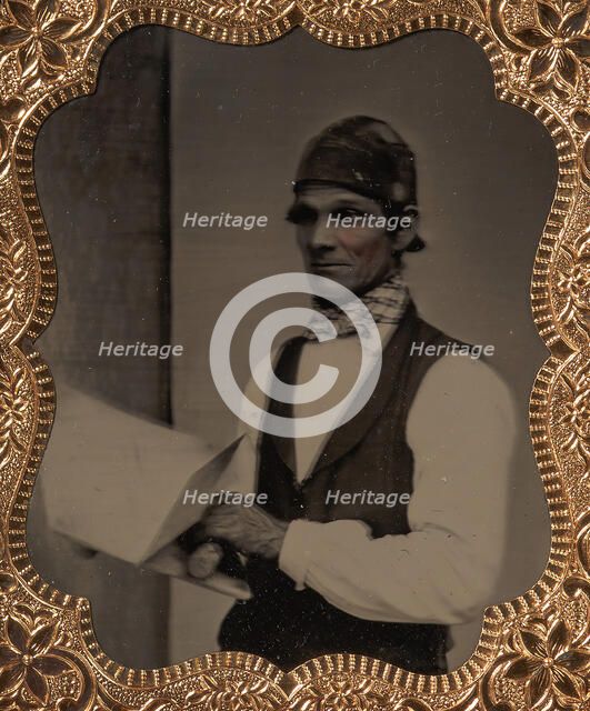 Plasterer with Hawk and Trowel, 1860s-70s. Creator: Unknown.