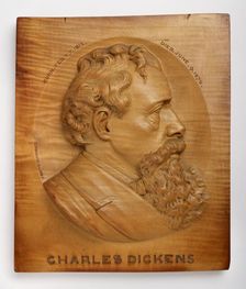 Plaque of Charles Dickens, 1885. Creator: T Fowke