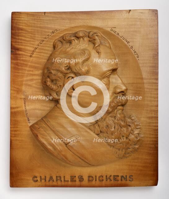 Plaque of Charles Dickens, 1885. Creator: T Fowke.