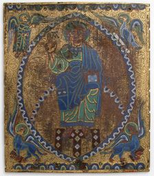 Plaque of Christ in Majesty, French, 12th-13th century. Creator: Unknown