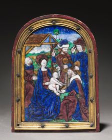 Plaque: Adoration of the Magi, c. 1480-1500. Creator: Monvaerni Master (French)