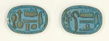 Plaque: Amun Re, Good of Praise/ Amunhotep Ruler of Thebes, Egypt, New Kingdom, Dynasty 18... Creator: Unknown