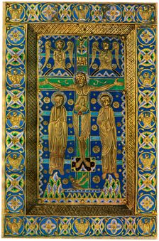 Plaque binding (plaque de reliure), champlevé enamel on copper, 13th century, (1931)