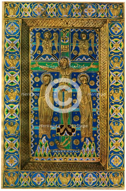 Plaque binding (plaque de reliure), champlevé enamel on copper, 13th century, (1931). Artist: Unknown