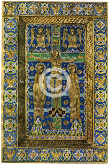 Plaque binding (plaque de reliure), champlevé enamel on copper, 13th century, (1931). Artist: Unknown