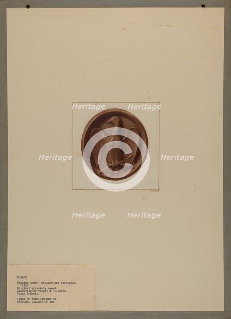 Plaque, c. 1940. Creator: Virgil A. Liberto.