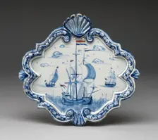 Plaque, Delft, c. 1750/55. Creator: Delftware
